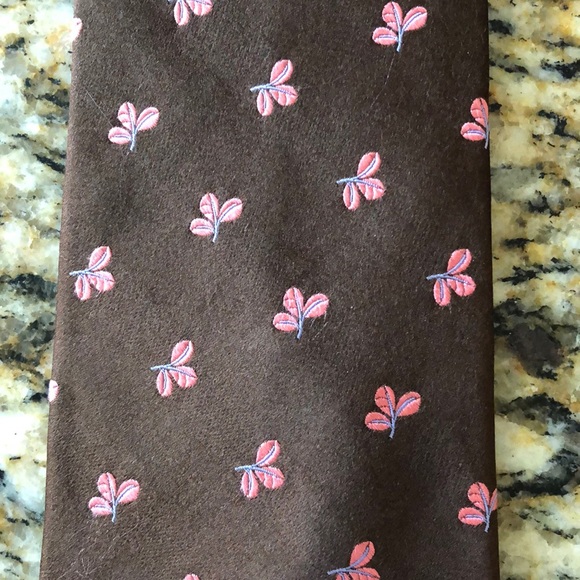 Brown with pink flowers tie Ted Baker - Picture 2 of 5